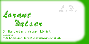 lorant walser business card