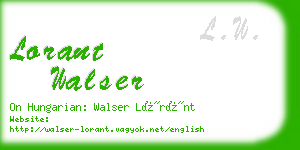 lorant walser business card